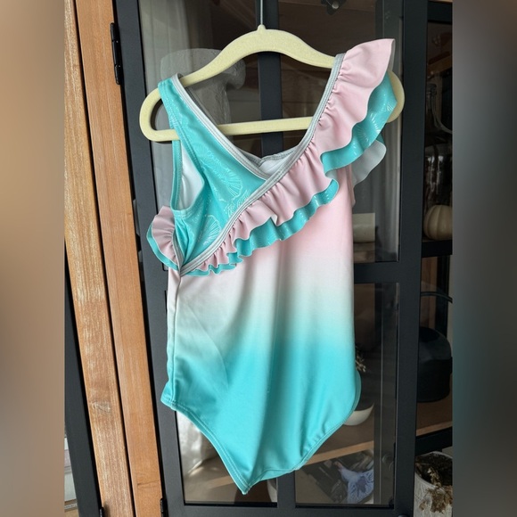 Disney Ariel The Little Mermaid drawing swimsuit one piece ruffle toddler girl - Picture 3 of 5